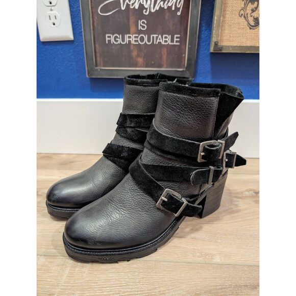 Freebird by Steven European Crossover Moto Ankle Boots Women’s 39 US 8 Rare - Picture 11 of 14